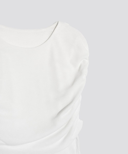 kiehtova(キエトヴァ)の「【kiehtova】SHEER COVER TOPS/シアーカバートップス KTWR22 ※(Tシャツ/カットソー・レディース・ホワイト/ブラック・FREE)」の11枚目の写真