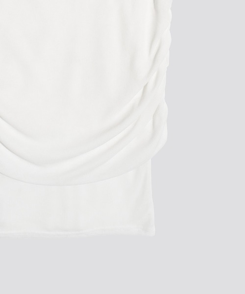kiehtova(キエトヴァ)の「【kiehtova】SHEER COVER TOPS/シアーカバートップス KTWR22 ※(Tシャツ/カットソー・レディース・ホワイト/ブラック・FREE)」の13枚目の写真