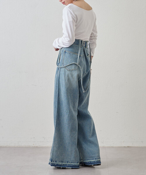 Omekashi（オメカシ）の「サスツキ2WAYデニム（デニムパンツ・レディース・ブルー・36/38）」の15枚目の写真