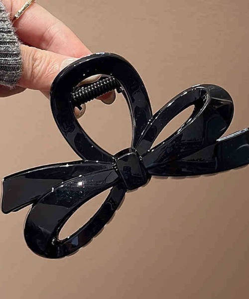 SHEPP（シープ）の「リボンヘアクリップ（バレッタ/ヘアクリップ・レディース・その他1/ブラウン/ベージュ/ブラック・F）」の2枚目の写真