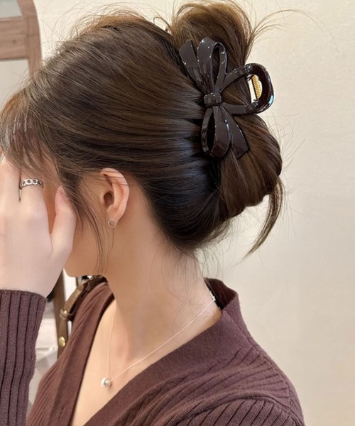 SHEPP（シープ）の「リボンヘアクリップ（バレッタ/ヘアクリップ・レディース・その他1/ブラウン/ベージュ/ブラック・F）」の12枚目の写真