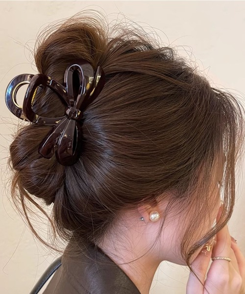 SHEPP（シープ）の「リボンヘアクリップ（バレッタ/ヘアクリップ・レディース・その他1/ブラウン/ベージュ/ブラック・F）」の13枚目の写真