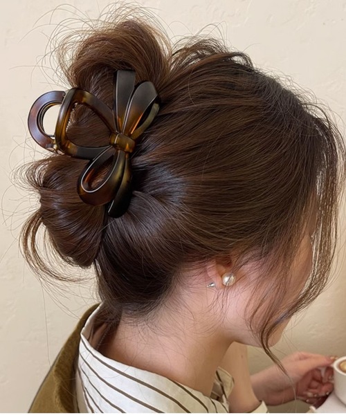 SHEPP（シープ）の「リボンヘアクリップ（バレッタ/ヘアクリップ・レディース・その他1/ブラウン/ベージュ/ブラック・F）」の16枚目の写真