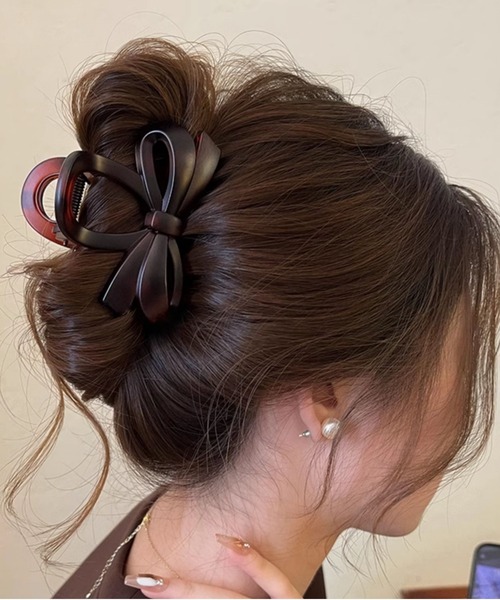 SHEPP（シープ）の「リボンヘアクリップ（バレッタ/ヘアクリップ・レディース・その他1/ブラウン/ベージュ/ブラック・F）」の15枚目の写真