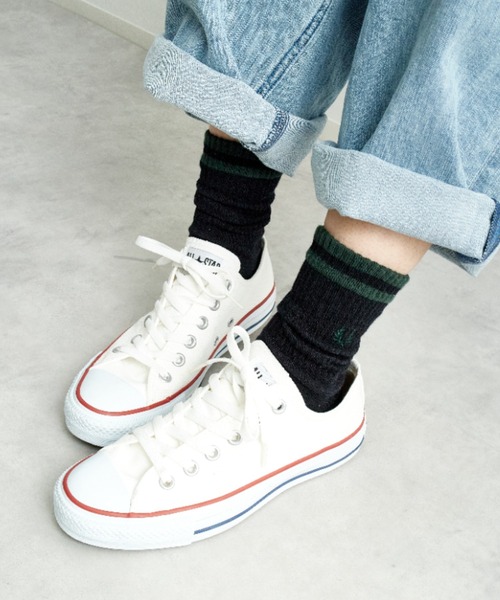 FRED PERRY（フレッドペリー）の「[FRED PERRY/フレッドペリー] ワンポイントロゴ刺繍 ティップラインリブソックス（ソックス/靴下・レディース・ホワイト/ブラック/ブラック系その他・23-25/25-27）」の3枚目の写真