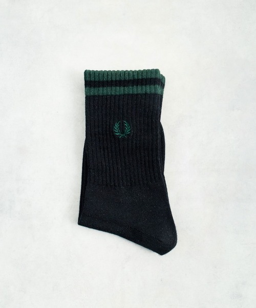 FRED PERRY（フレッドペリー）の「[FRED PERRY/フレッドペリー] ワンポイントロゴ刺繍 ティップラインリブソックス（ソックス/靴下・レディース・ホワイト/ブラック/ブラック系その他・23-25/25-27）」の19枚目の写真