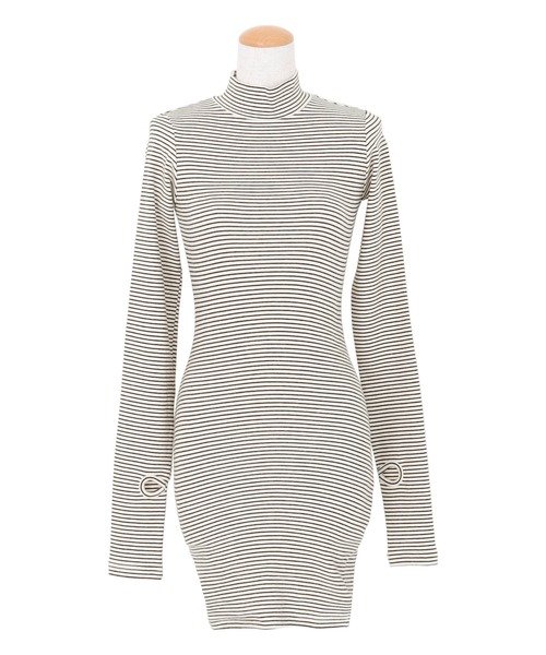 AMBIENT(アンビエント)の「ボーダーフィンガーホールカットワンピース(ワンピース・レディース・アイボリー/ブラック/グレー・FREE)」の14枚目の写真