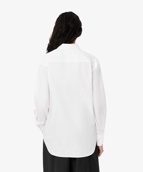 LACOSTE（ラコステ）の「コットンポプリン オーバーサイズストライプシャツ（シャツ/ブラウス・レディース・ホワイト/ピンク・38/36/34）」の4枚目の写真