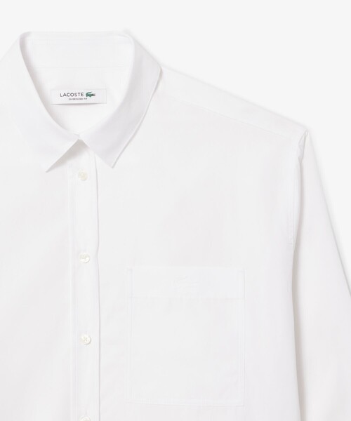 LACOSTE（ラコステ）の「コットンポプリン オーバーサイズストライプシャツ（シャツ/ブラウス・レディース・ホワイト/ピンク・38/36/34）」の6枚目の写真