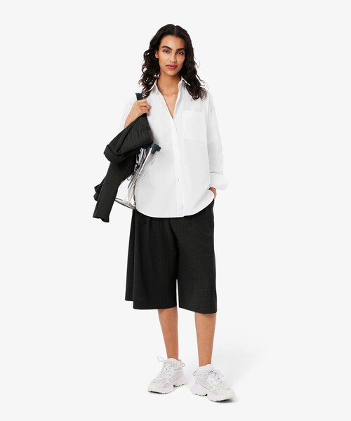 LACOSTE（ラコステ）の「コットンポプリン オーバーサイズストライプシャツ（シャツ/ブラウス・レディース・ホワイト/ピンク・38/36/34）」の10枚目の写真