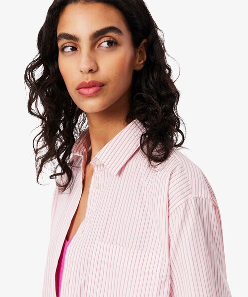 LACOSTE（ラコステ）の「コットンポプリン オーバーサイズストライプシャツ（シャツ/ブラウス・レディース・ホワイト/ピンク・38/36/34）」の11枚目の写真