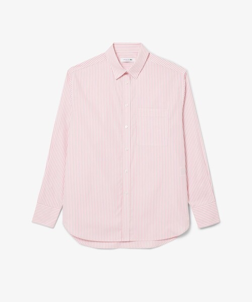 LACOSTE（ラコステ）の「コットンポプリン オーバーサイズストライプシャツ（シャツ/ブラウス・レディース・ホワイト/ピンク・38/36/34）」の13枚目の写真