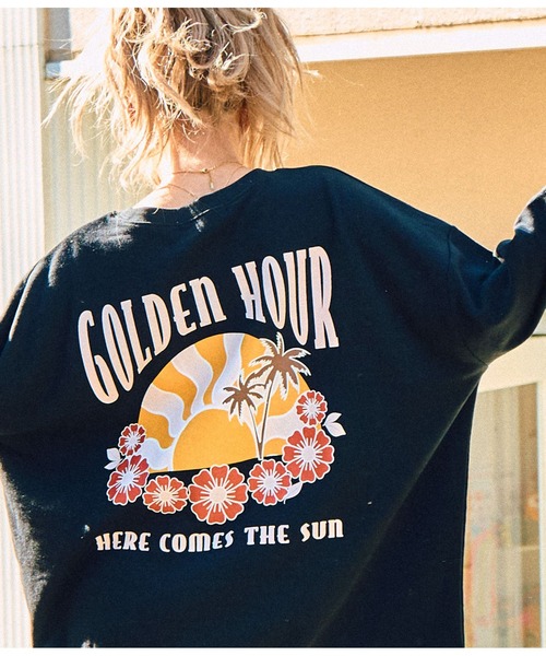 anap mimpi（アナップミンピ）の「ヴィンテージ風 サーフ プリント ビッグ スウェット トップス（Tシャツ/カットソー・レディース・ベージュ系その他/グリーン/ブラック・FREE）」の7枚目の写真