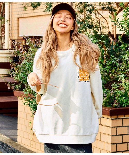 anap mimpi（アナップミンピ）の「ヴィンテージ風 サーフ プリント ビッグ スウェット トップス（Tシャツ/カットソー・レディース・ベージュ系その他/グリーン/ブラック・FREE）」の11枚目の写真