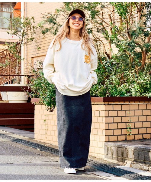 anap mimpi（アナップミンピ）の「ヴィンテージ風 サーフ プリント ビッグ スウェット トップス（Tシャツ/カットソー・レディース・ベージュ系その他/グリーン/ブラック・FREE）」の16枚目の写真