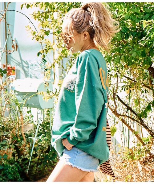 anap mimpi（アナップミンピ）の「ヴィンテージ風 サーフ プリント ビッグ スウェット トップス（Tシャツ/カットソー・レディース・ベージュ系その他/グリーン/ブラック・FREE）」の21枚目の写真