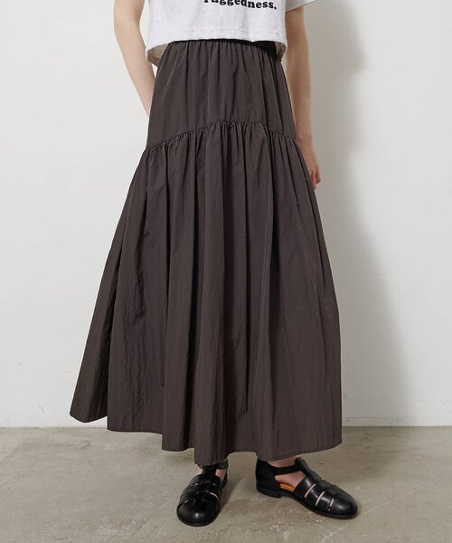 Whim Gazette（ウィムガゼット）の「ヴィンテージタフタスカート（スカート・レディース・ブラック/オフホワイト/ブラウン/ダークブラウン・FREE）」の3枚目の写真