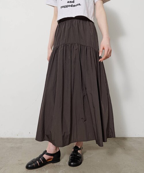 Whim Gazette（ウィムガゼット）の「ヴィンテージタフタスカート（スカート・レディース・ブラック/オフホワイト/ブラウン/ダークブラウン・FREE）」の5枚目の写真