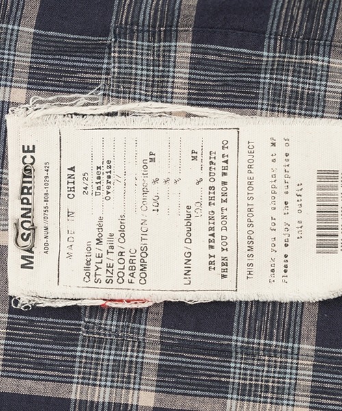 MASONPRINCE(メイソンプリンス)の「オーバーサイズ パッチデザイン レトロチェック柄 シャツ CS2153【MASONPRINCE】(シャツ/ブラウス・メンズ・ブルー系その他/レッド系その他・L/M/S)」の16枚目の写真