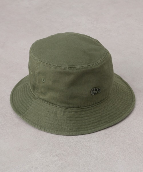 LACOSTE(ラコステ)の「【LACOSTE】バイウォッシュワンポイントハット L1358(ハット・メンズ・ブラック/カーキ/ベージュ・FREE)」の1枚目の写真