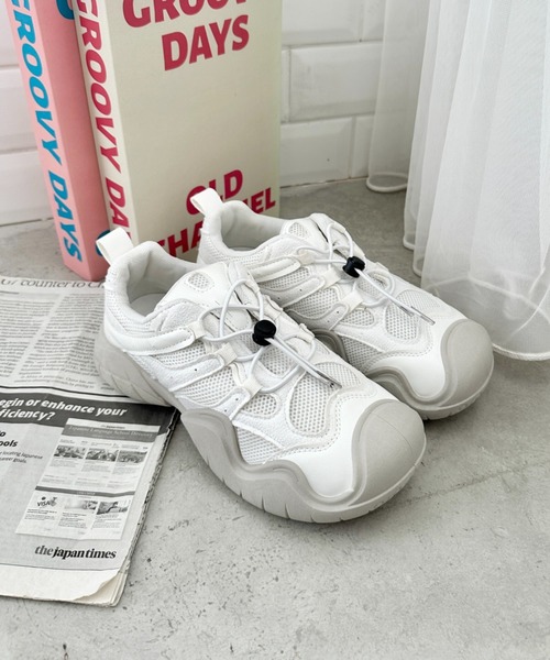 SOLLON.（ソルロン）の「ボリュームソールラインドロストスニーカーサンダル（スニーカー・レディース・ベージュ/ピンク/アイボリー/ブラック・23.5cm/24.5cm）」の14枚目の写真