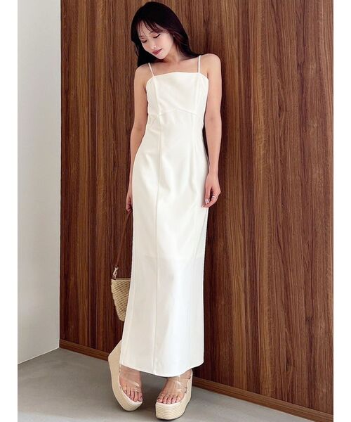 RESEXXY（リゼクシー）の「Iラインキャミワンピース【セットアップ着用可能/ピンクWEB限定カラー】（ワンピース・レディース・ピンク/プラム/アイボリー/ブラック・FREE）」の6枚目の写真