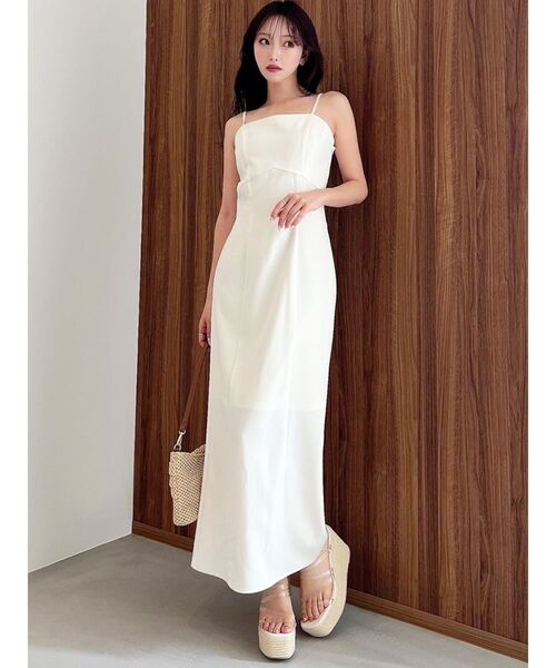 RESEXXY（リゼクシー）の「Iラインキャミワンピース【セットアップ着用可能/ピンクWEB限定カラー】（ワンピース・レディース・ピンク/プラム/アイボリー/ブラック・FREE）」の7枚目の写真