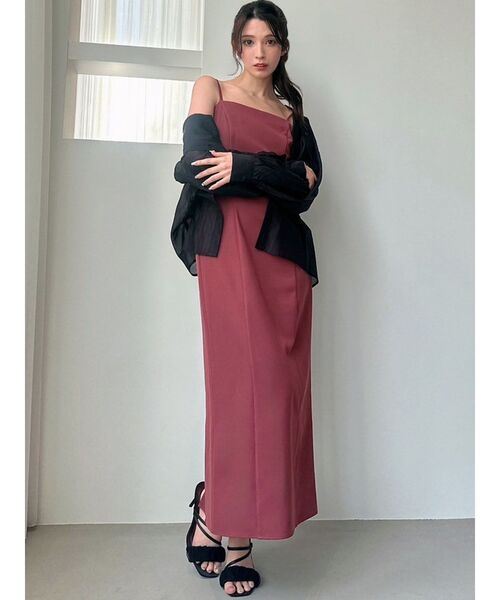 RESEXXY（リゼクシー）の「Iラインキャミワンピース【セットアップ着用可能/ピンクWEB限定カラー】（ワンピース・レディース・ピンク/プラム/アイボリー/ブラック・FREE）」の17枚目の写真