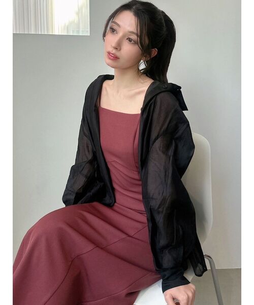 RESEXXY（リゼクシー）の「Iラインキャミワンピース【セットアップ着用可能/ピンクWEB限定カラー】（ワンピース・レディース・ピンク/プラム/アイボリー/ブラック・FREE）」の18枚目の写真