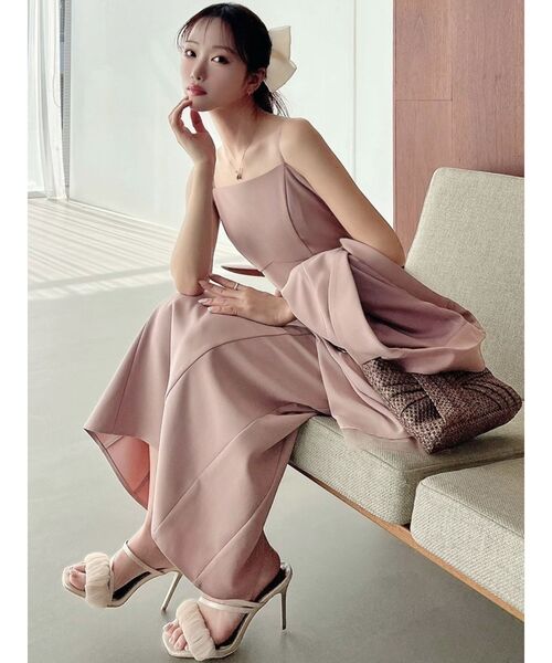 RESEXXY（リゼクシー）の「Iラインキャミワンピース【セットアップ着用可能/ピンクWEB限定カラー】（ワンピース・レディース・ピンク/プラム/アイボリー/ブラック・FREE）」の21枚目の写真