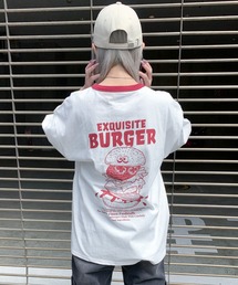 FoodプリントラグランTシャツ / リンガーTシャツ