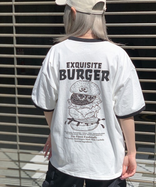 link lot(リンクロット)の「FoodプリントラグランTシャツ / リンガーTシャツ(Tシャツ/カットソー・メンズ・グリーン/レッド/ブラック/レッド系・M/L)」の2枚目の写真