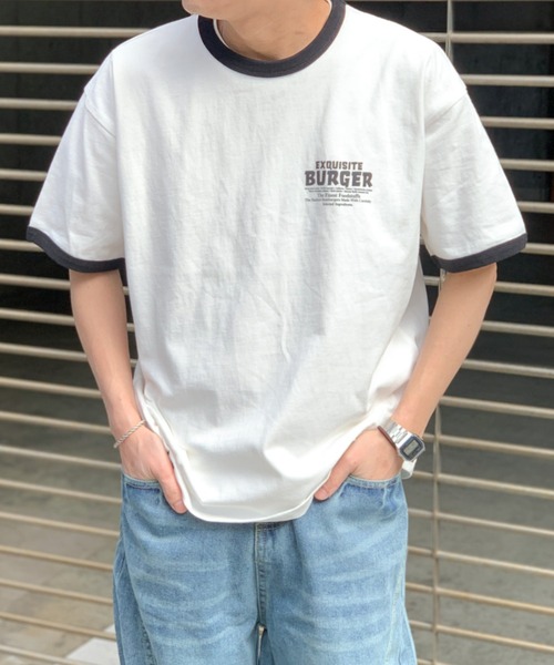 link lot(リンクロット)の「FoodプリントラグランTシャツ / リンガーTシャツ(Tシャツ/カットソー・メンズ・グリーン/レッド/ブラック/レッド系・M/L)」の5枚目の写真