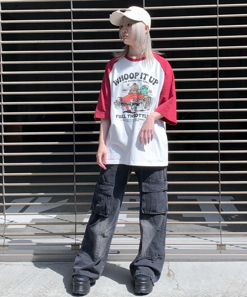 link lot(リンクロット)の「FoodプリントラグランTシャツ / リンガーTシャツ(Tシャツ/カットソー・メンズ・グリーン/レッド/ブラック/レッド系・M/L)」の15枚目の写真