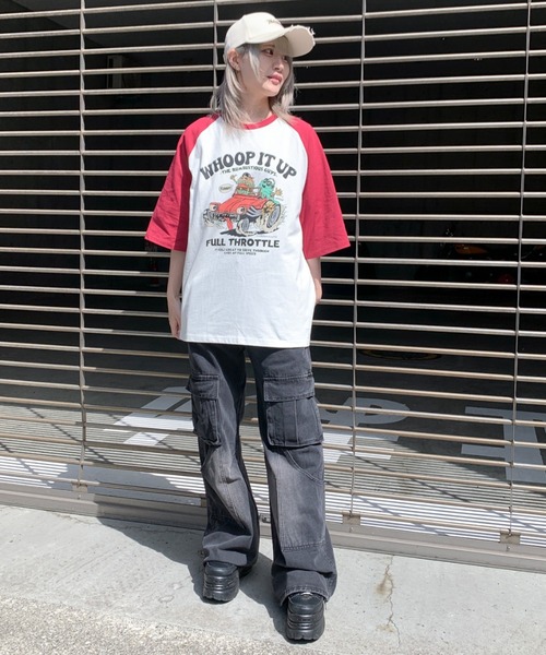 link lot(リンクロット)の「FoodプリントラグランTシャツ / リンガーTシャツ(Tシャツ/カットソー・メンズ・グリーン/レッド/ブラック/レッド系・M/L)」の16枚目の写真