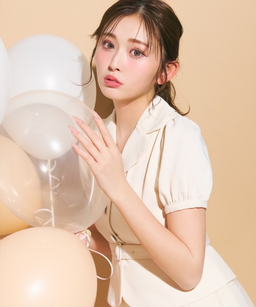 REDYAZEL(レディアゼル)の「ツイル×チュールプリーツワンピース(ワンピース・レディース・ライトグレー/オフホワイト/ブラック・SMALL/MEDIUM)」の5枚目の写真
