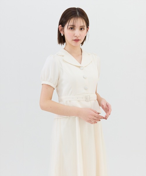 REDYAZEL(レディアゼル)の「ツイル×チュールプリーツワンピース(ワンピース・レディース・ライトグレー/オフホワイト/ブラック・SMALL/MEDIUM)」の10枚目の写真
