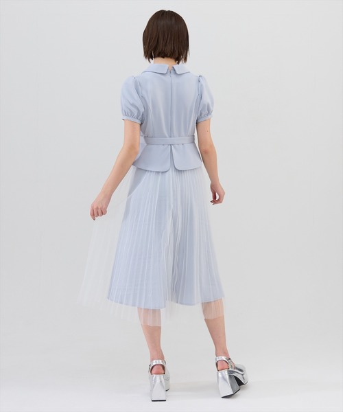 REDYAZEL(レディアゼル)の「ツイル×チュールプリーツワンピース(ワンピース・レディース・ライトグレー/オフホワイト/ブラック・SMALL/MEDIUM)」の16枚目の写真