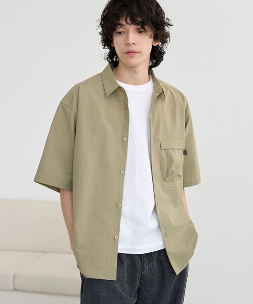 coen（コーエン）の「【C.Mt】AIRCOメッシュストレッチシャツ　通気性/防しわ機能付き（シャツ/ブラウス・メンズ・ブラック/ベージュ/ダークグレー・XL/L/M/S）」の3枚目の写真