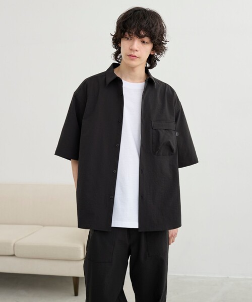 coen（コーエン）の「【C.Mt】AIRCOメッシュストレッチシャツ　通気性/防しわ機能付き（シャツ/ブラウス・メンズ・ブラック/ベージュ/ダークグレー・XL/L/M/S）」の15枚目の写真