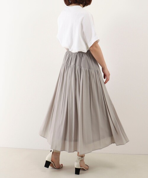 MICO COULIER(ミコクリエ)の「デザインヨーク切替ギャザースカート(スカート・レディース・グレイッシュベージュ/ネイビー・38/36)」の7枚目の写真