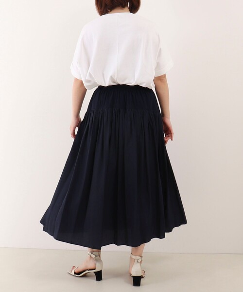 MICO COULIER(ミコクリエ)の「デザインヨーク切替ギャザースカート(スカート・レディース・グレイッシュベージュ/ネイビー・38/36)」の10枚目の写真