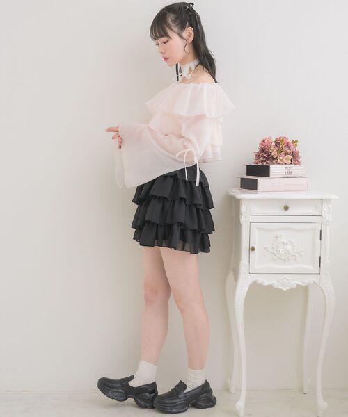 ems excite（エムズエキサイト）の「レースタイ付ティアードBL（シャツ/ブラウス・レディース・ブラック/ピンク/ホワイト系その他・FREE）」の18枚目の写真