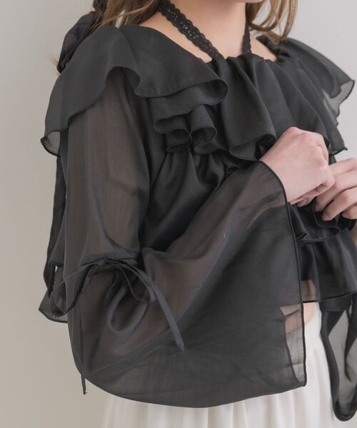 ems excite（エムズエキサイト）の「レースタイ付ティアードBL（シャツ/ブラウス・レディース・ブラック/ピンク/ホワイト系その他・FREE）」の8枚目の写真