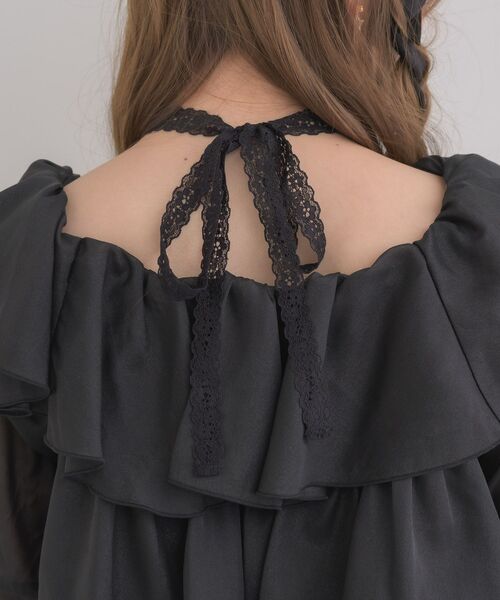 ems excite（エムズエキサイト）の「レースタイ付ティアードBL（シャツ/ブラウス・レディース・ブラック/ピンク/ホワイト系その他・FREE）」の4枚目の写真