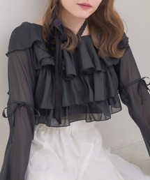 ems excite | レースタイ付ティアードBL(シャツ/ブラウス)