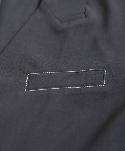 antiqua(アンティカ)の「ダブルジャケット(ノーカラージャケット・レディース・ブラック/グレー・ONE SIZE)」の16枚目の写真