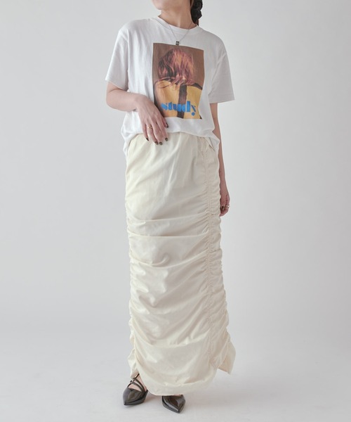 Lui's（ルイス）の「ギャザーデザインスカート（スカート・レディース・アイボリー/ブラック/ブラウン・FREE）」の9枚目の写真