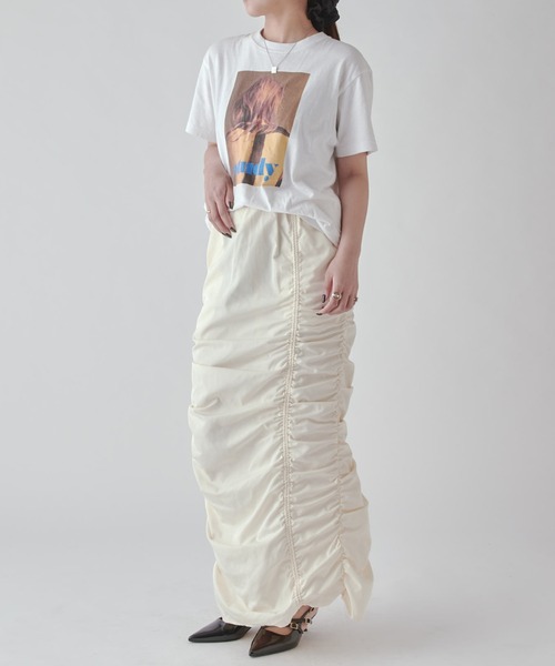 Lui's（ルイス）の「ギャザーデザインスカート（スカート・レディース・アイボリー/ブラック/ブラウン・FREE）」の10枚目の写真