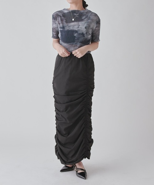 Lui's（ルイス）の「ギャザーデザインスカート（スカート・レディース・アイボリー/ブラック/ブラウン・FREE）」の5枚目の写真